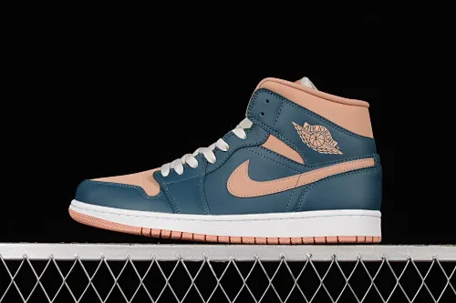 All categories Air Jordan Jordan series basketball shoes Air Jordan 1 Mid G version pure original Air Jordan AJ1 Mid "Blue Mint" AJ1 Joe 1 blue orange mid-top basketball shoes BQ6472-308